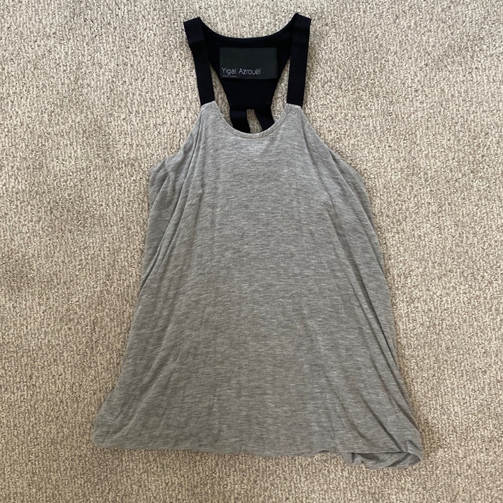 Yigal Azrouel tank with leather detail